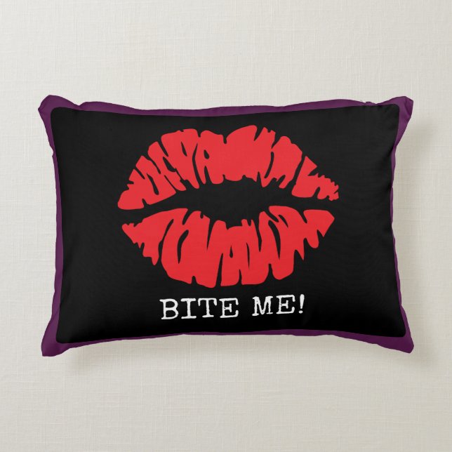 Bite Me Accent Pillow (Front)