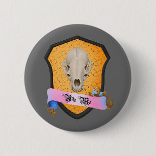 Bite Me Badger Skull 6 Cm Round Badge