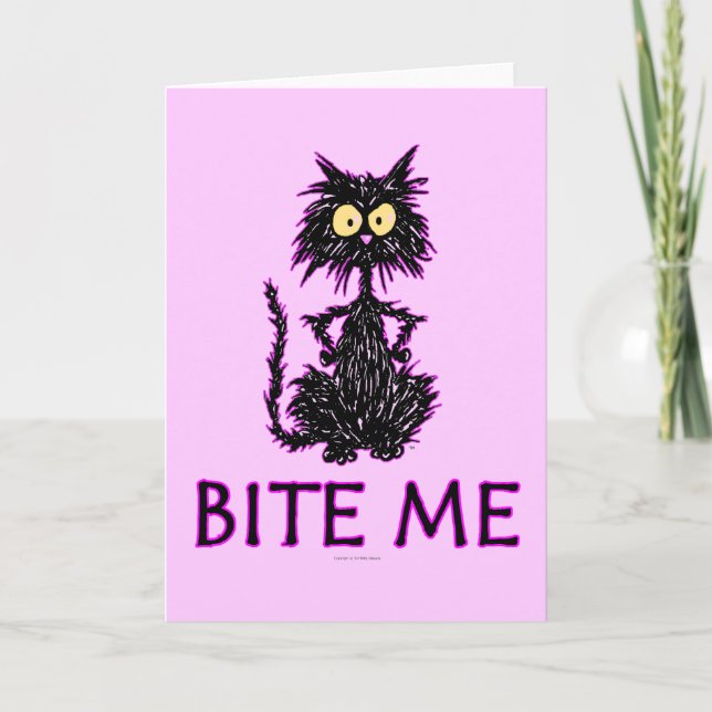 Bite Me! Cat Gift Designs Card (Front)