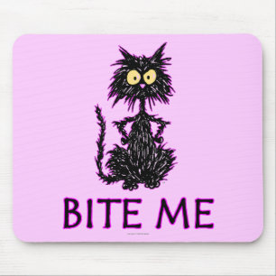 Bite Me! Cat Gift Designs Mouse Mat