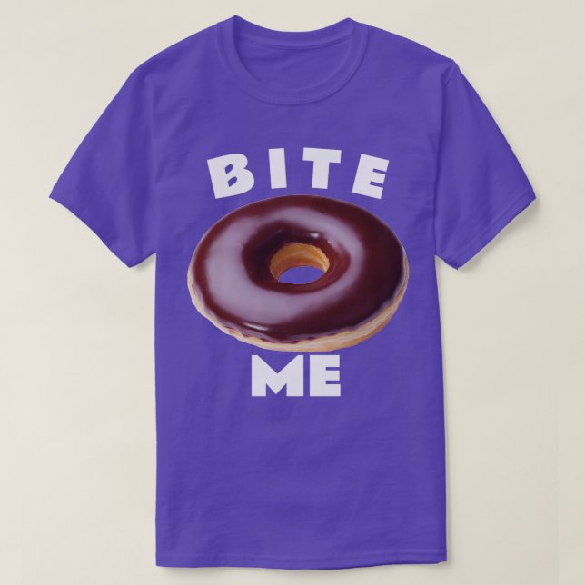 Bite Me Chocolate Doughnut T-Shirt (Design Front)