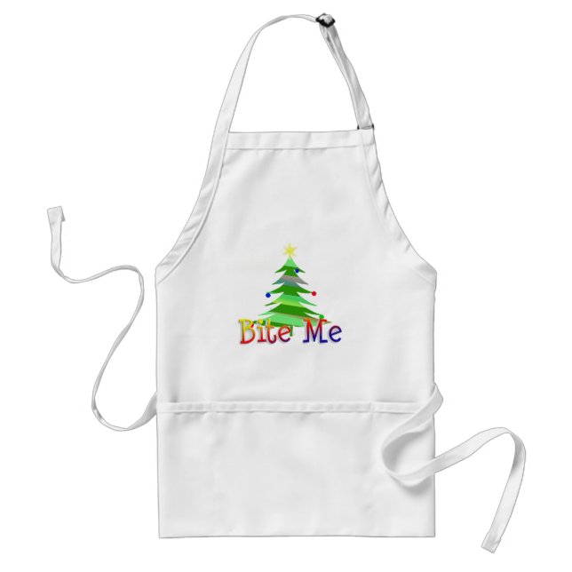 Bite Me Christmas Tree Standard Apron (Front)