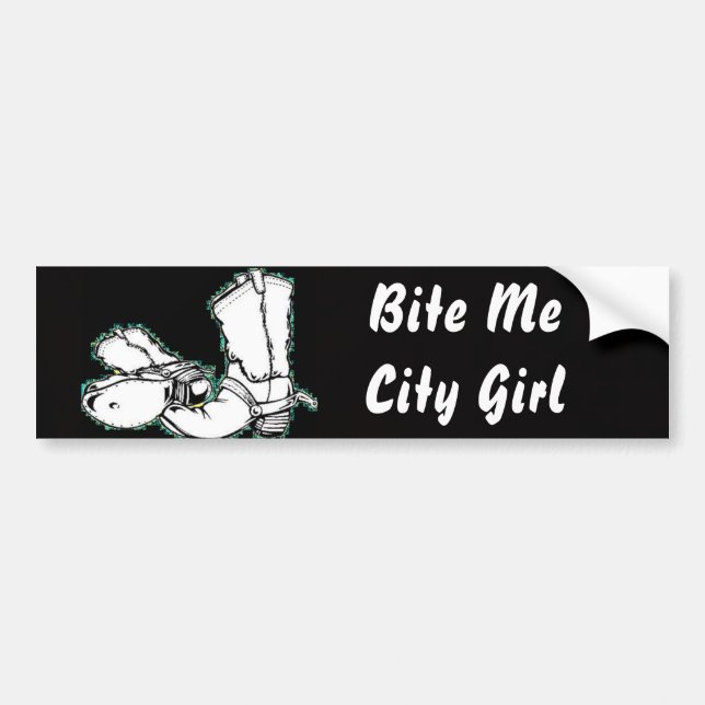 Bite Me City Girl Bumper Sticker (Front)