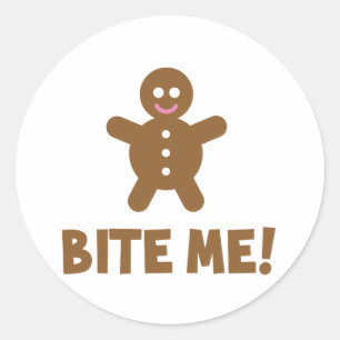 Bite Me Classic Round Sticker
