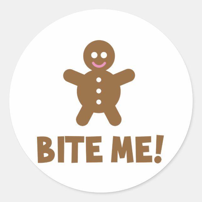 Bite Me Classic Round Sticker (Front)