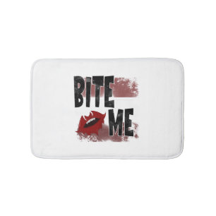 Bite me - Cool Quote - Halloween - Bat Bath Mat