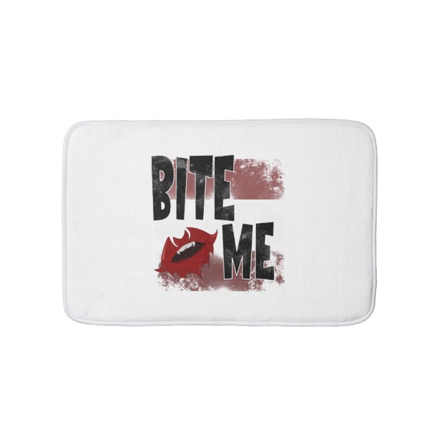 Bite me - Cool Quote - Halloween - Bat Bath Mat (Front)