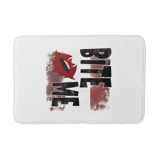 Bite me - Cool Quote - Halloween - Bat Bath Mat (Front)