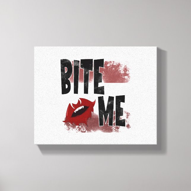 Bite me - Cool Quote - Halloween - Bat Canvas Print (Front)