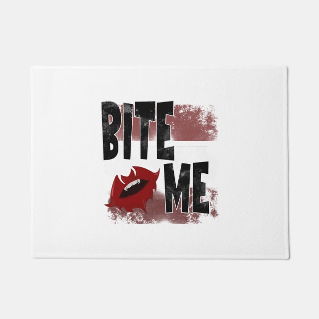 Bite me - Cool Quote - Halloween - Bat Doormat (Front)
