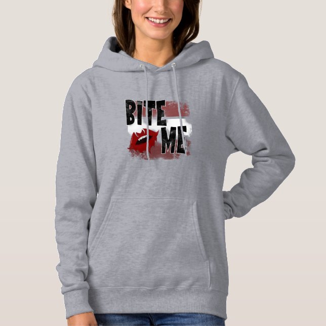 Bite me - Cool Quote - Halloween - Bat Hoodie (Front)