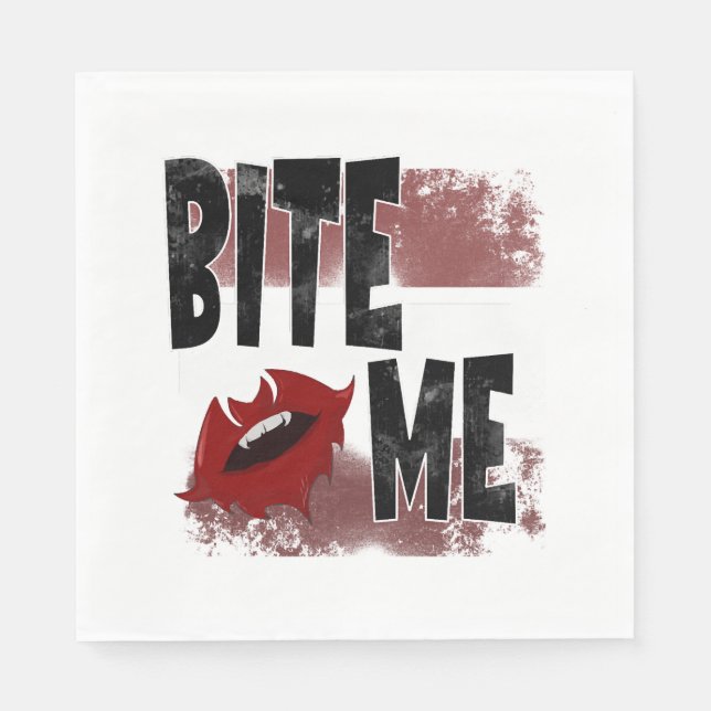 Bite me - Cool Quote - Halloween - Bat Napkin (Front)