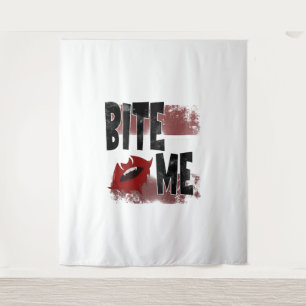 Bite me - Cool Quote - Halloween - Bat Tapestry