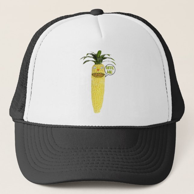 Bite Me Corn on the Cob Trucker Hat (Front)