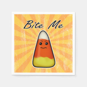 Bite me cute funny Kawai Halloween candy corn Napkin