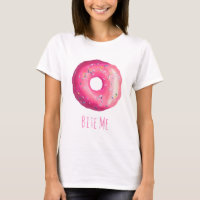 Bite Me Doughnut With Pink Frosting And Sprinkles