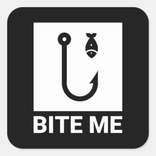 Bite Me Fishing Hook Sticker