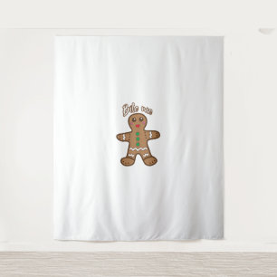 Bite Me Gingerbread Funny Cookie Christmas Thanksg Tapestry