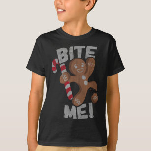 Bite Me Gingerbread Man Funny Christmas T-Shirt
