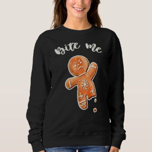 Bite Me Gingerbread Man  Ugly Christmas Sweater 1