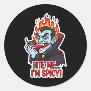 Bite Me I'm Spicy Classic Round Sticker