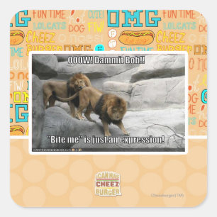 Bite me is just an expression! square sticker