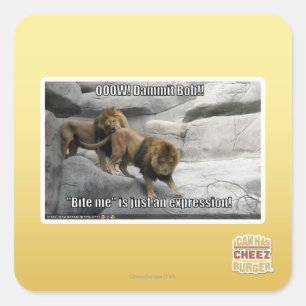 Bite me is just an expression! square sticker
