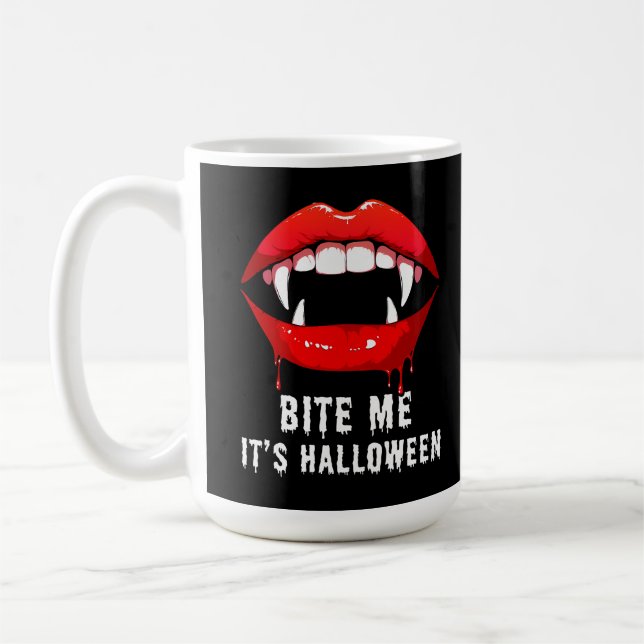 Bite Me It's Halloween  Coffee Mug (Left)