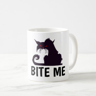 BITE ME, KITTY CAT FUNNY COFFEE MUGS