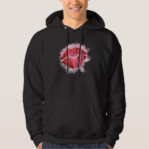 Bite Me Leopard Lips Heart Love Matching Couples V Hoodie