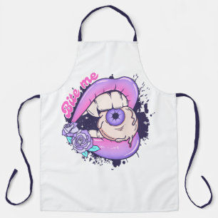 Bite Me Pink Halloween Lips  Apron