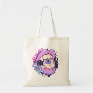 Bite Me Pink Halloween Lips Tote Bag