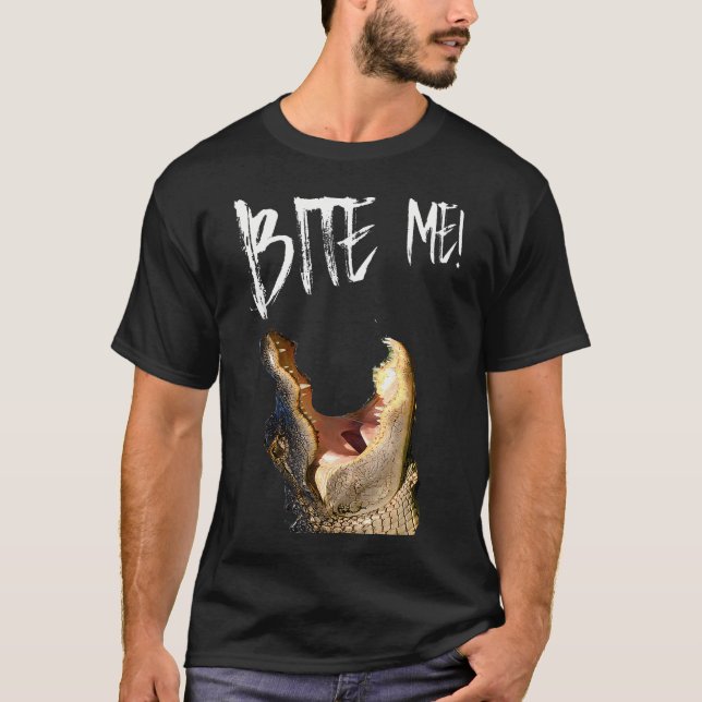 Bite Me Printed Alligator T-Shirt (Front)
