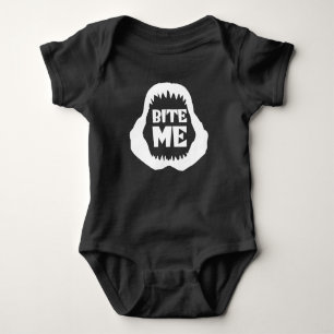 Bite me Quote - Shark Jaws Baby Bodysuit