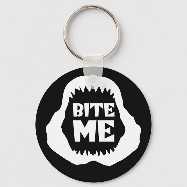 Bite me Quote - Shark Jaws Key Ring (Front)