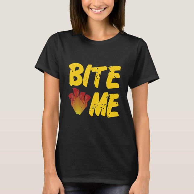 BITE ME  Retro Carnivorous Plants  Present T-Shirt (Front)