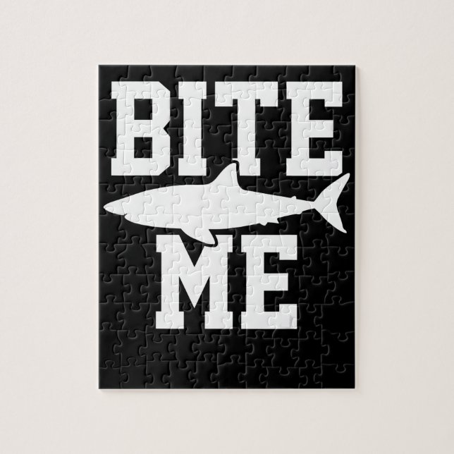 Bite Me - Shark Marine Biology Gift - Animal Ocean Jigsaw Puzzle (Vertical)