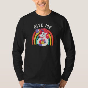 Bite Me Teen Easter For Men Unicorn Chocolate Bun T-Shirt