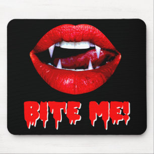 Bite Me Vampire Halloween Mouse Mat