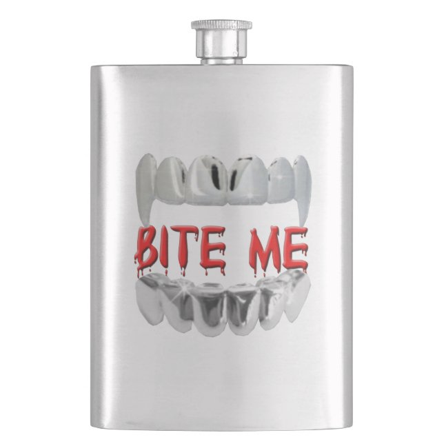 Bite Me Vampire Teeth Flask (Front)