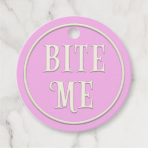 "Bite Me" Wonderland Tea Party Pink Personalised Favour Tags