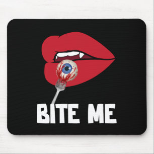 Bite Me Y Vampire Lips Halloween Party Costume  Mouse Mat