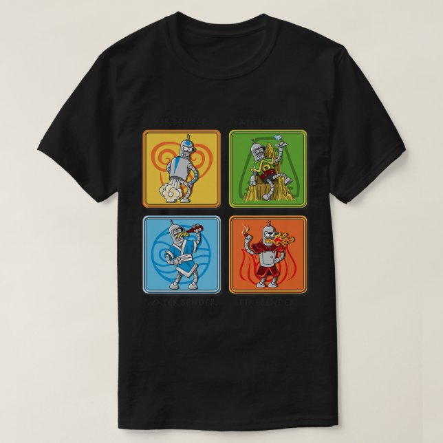 Bite my Shiny Metal Avatar elemental bender  T-Shirt (Design Front)