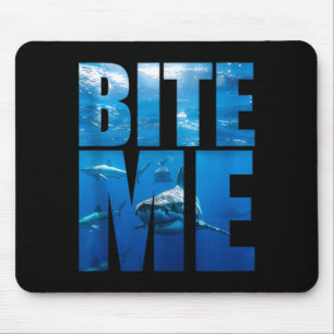 Bite Shark Shirt Sharks Lover Week Awareness Mouse Mat