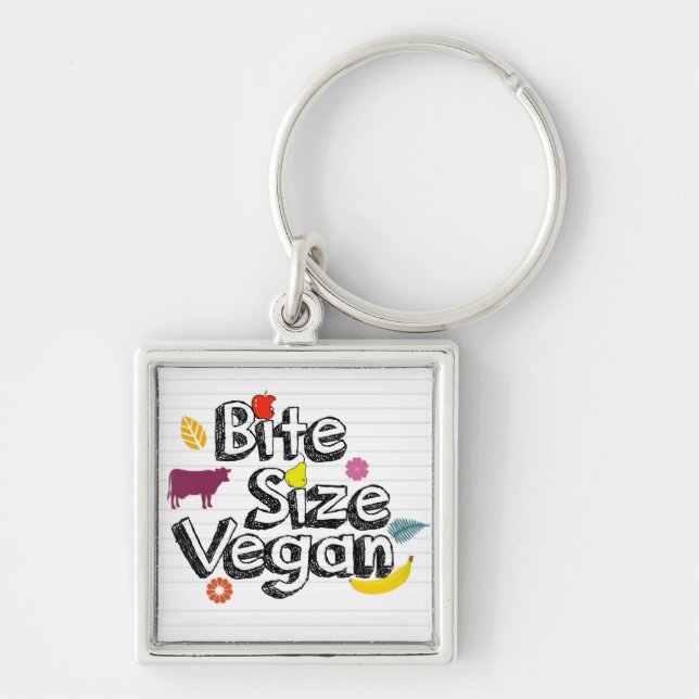 Bite Size Vegan Keychain New Logo (Front)