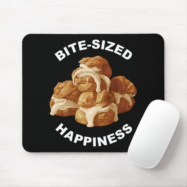 Bite Sized Happiness Profiteroles Mouse Mat (With Mouse)