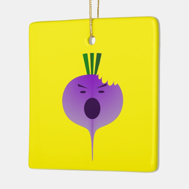 Bite The Angry Turnip by Kenneth Yoncich Ceramic Tree Decoration (Left)