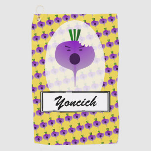 Bite the Angry Turnip by Kenneth Yoncich Golf Towel