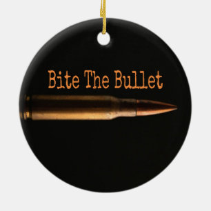 Bite The Bullet Ceramic Tree Decoration