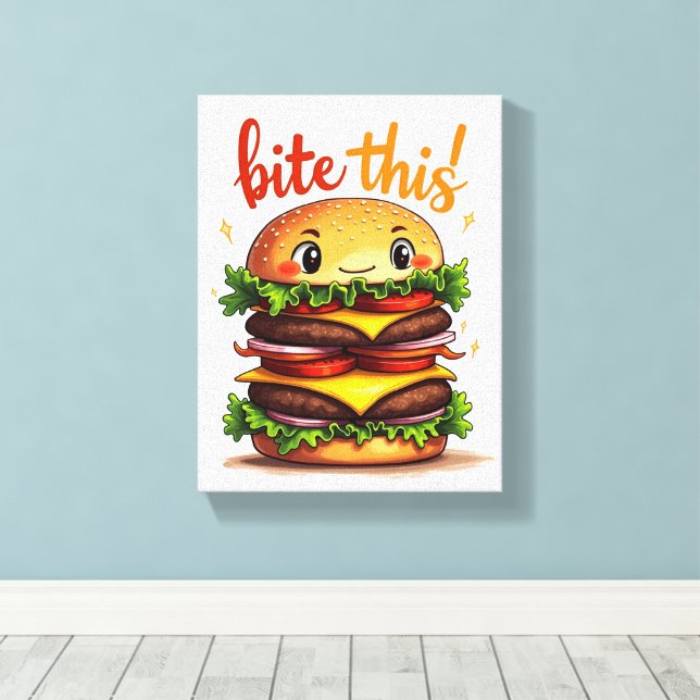 Bite This Canvas Print (Insitu(Wood Floor))